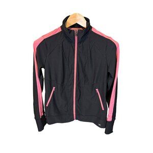 Xersion Black Pink Piping Full Zip Athletic Jacket